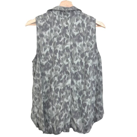 Anthropologie Cloth & Stone Taping Leopard Tank Shirt Sleeveless Gray Camo - Picture 7 of 10